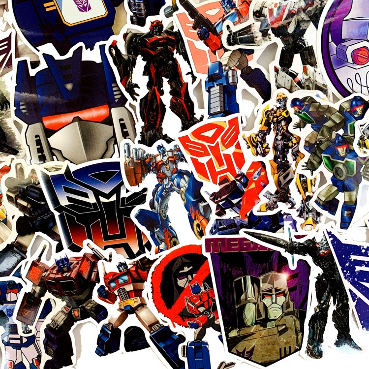 💥พร้อมส่ง💥anime ทรานส์ฟอร์มเมอร์ส Transformers ลายการ์ตูนอะนิเมะ 50แผ่น sticker กันน้ำ สติ๊กเกอร์ ใช้ซ้ำได้ 變形金剛