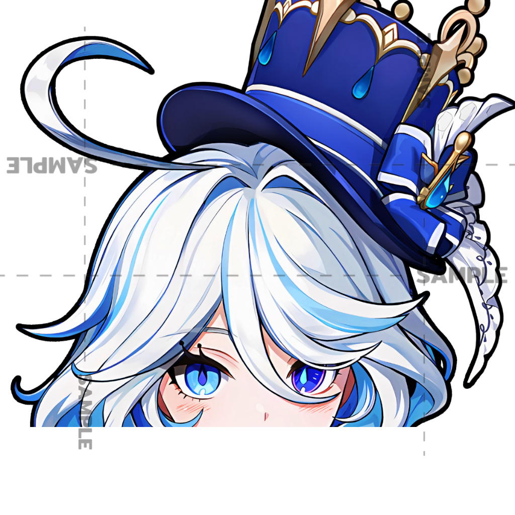 Furina Genshin Impact V.2 สติ๊กเกอร์แอมอง 2 แผ่น Furina V.2 Stickers ฟูรินะ เกนชิน สติ๊กเกอร์ Peeker