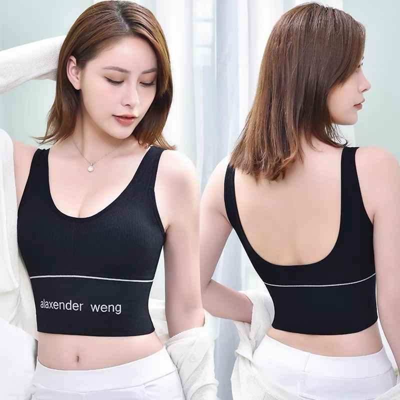 สปอร์ตบรา สปอร์ตบราแบบสวม Sport Bra เสื้อชั้นในไร้โครง บราไร้ขอบ เสริมฟองน้ำ ชุดชั้นในกีฬา