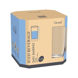 OCEAN แก้วน้ำ SAN MARINO HI BALL 350 ML. (Pack of 4)