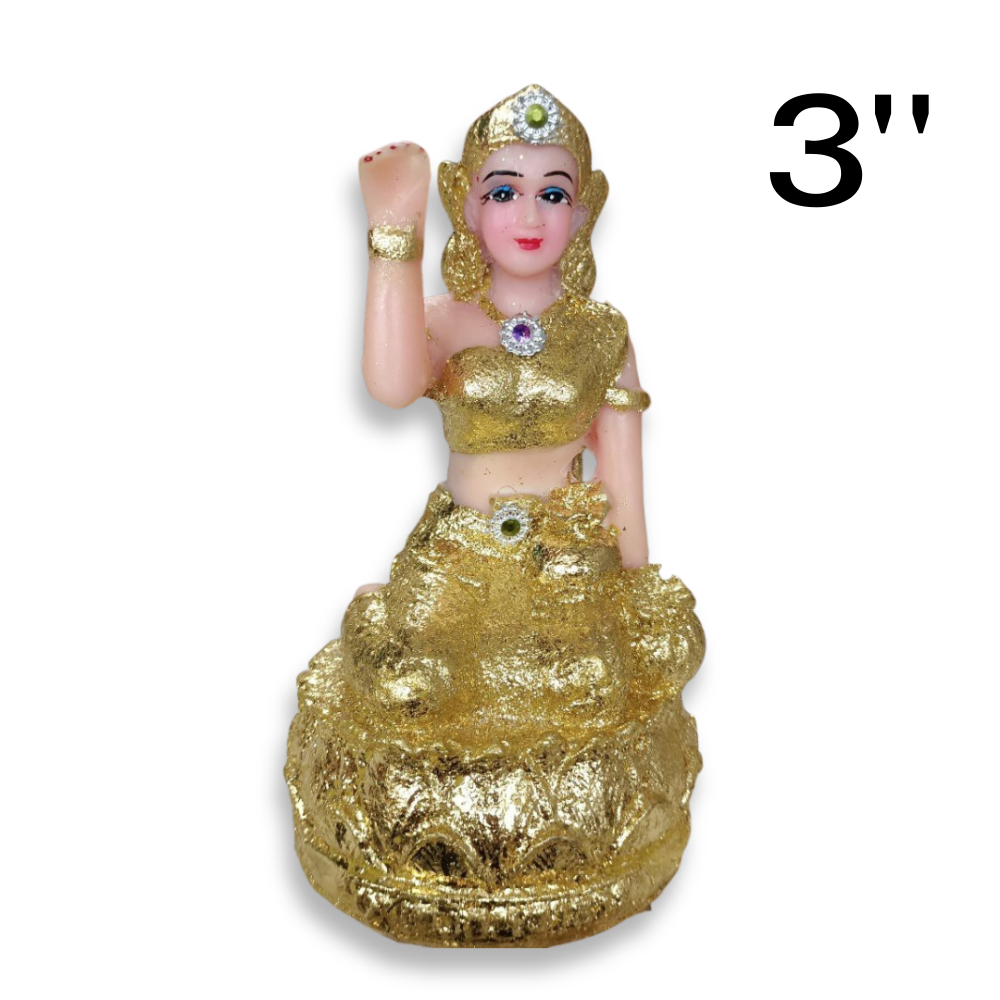 นางกวักเล็ก 3 นิ้ว ปิดทอง กว้าง 3นิ้ว สูง 7นิ้ว