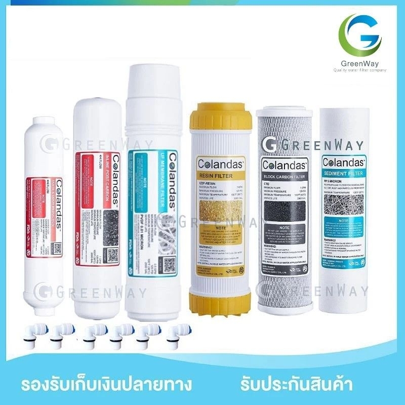ชุดไส้กรอง Colandas UF 6 ขั้นตอน ฟรี ข้องอ 6 ชิ้น