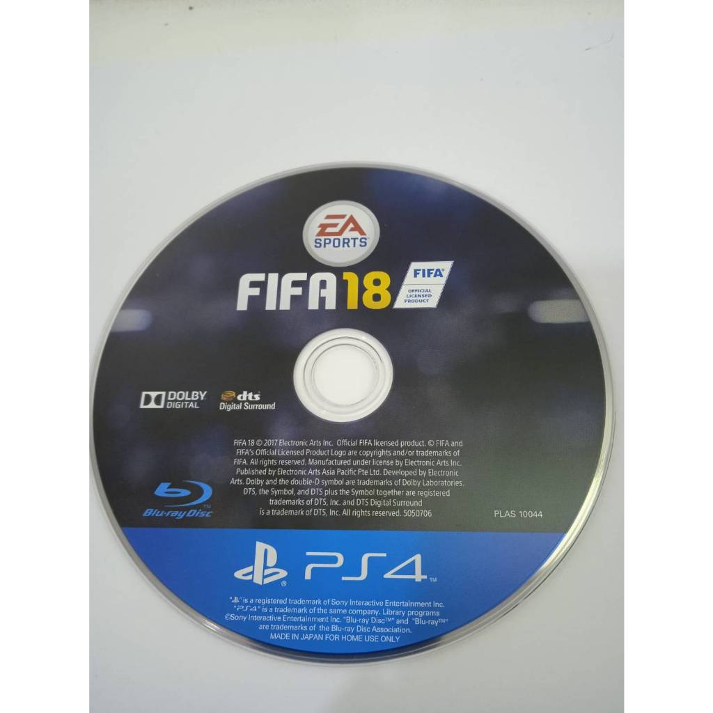 แผ่นเกมส์ PS4 GAME FIFA18 PLAYSTATION 4 ไม่มีกล่อง