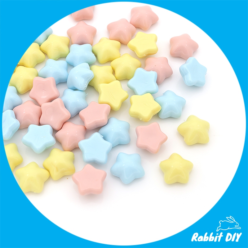 เรซิ่น ดาว ขนาดเล็ก โทนสีหวาน สีอ่อน ขนาด 1.6 ซม. (แพ็กรวมทุกสี 12 ชิ้น)
