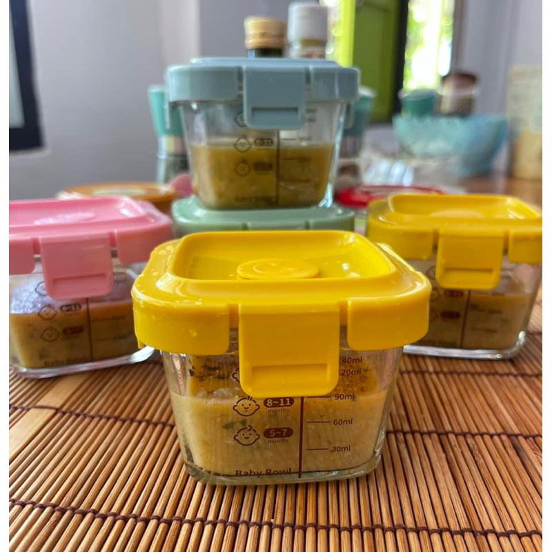 ถ้วยเเก้วเก็บอาหารเด็ก กล่องเก็บอาหาร ขนาด170ml