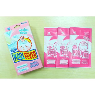 Kool Fever For Babies แผ่นเจลลดไข้ สำหรับเด็กทารก 6 แผ่น [2 กล่อง สีชมพู] DD 6301