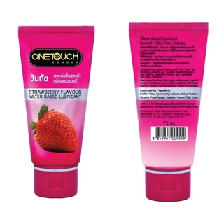 Onetouch Strawberry Flavour Water-Based Lubricant วันทัช เจลหล่อลื่น กลิ่นสตรอเบอร์รี่ / กลิ่นธรรมชาติ [75 ml.] [1 หลอด]