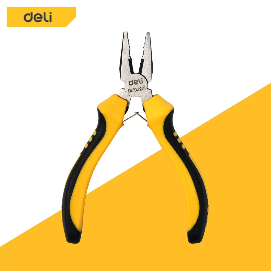 Deli คีม คีมปากจิ้งจก ปากนกแก้ว ปากแหลม 5นิ้ว ขนาดเล็ก รวมคีม จับกระชับมือ พกพาสะดวก Combination Pliers