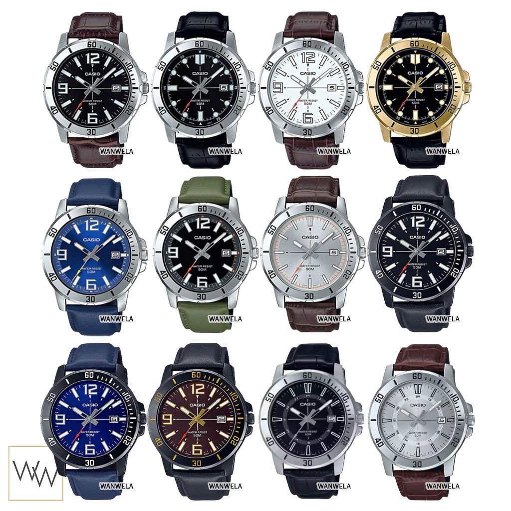 ของแท้ นาฬิกาข้อมือ Casio ผู้ชาย รุ่น MTP-VD01 สายหนัง