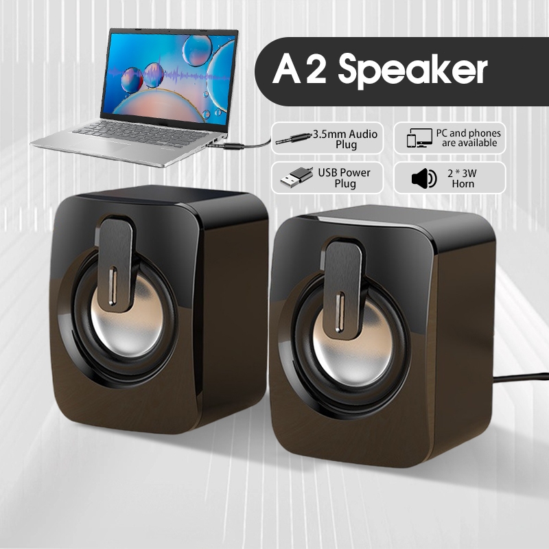 ลําโพง ลําโพงคอมพิวเตอร์ Speaker รุ่น A2 ลําโพงสเตอริโอ ลำโพงตั้งโต๊ะ ลำโพง คอมพิวเตอร์ เบส หนัก