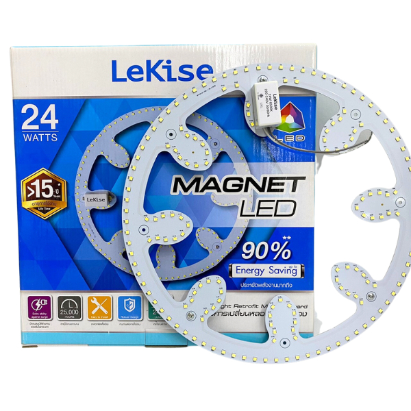 LED Magnet 18W , 24W แสงเดย์ไลท์ แผงไฟ แอลอีดี ยี่ห้อ LeKise (เลคิเซ่)