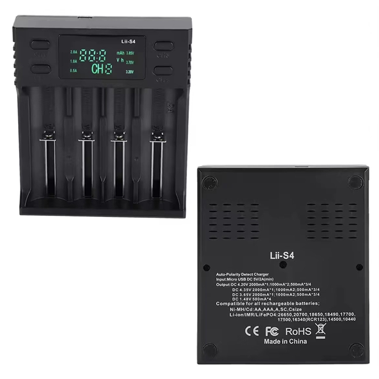 LiitoKala Lii-S4 เครื่องชาร์จถ่าน รางชาร์จ 1.2v 3.7v 4 ช่อง ชาร์จไว ตัดไฟเอง รองรับถ่าน AA / AAA