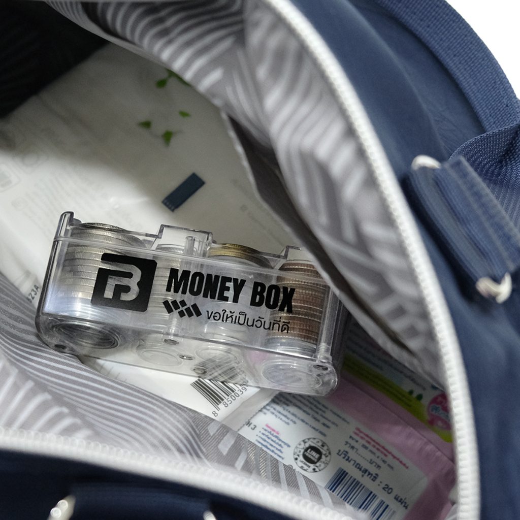 กล่องเก็บเหรียญสปริง กล่องใส่เหรียญ ที่ใส่เหรียญ รุ่นสไลด์ พร้อมที่หนีบบัตร ใช้แต่งรถ หรือ พกพาได้ - รูปที่ 3