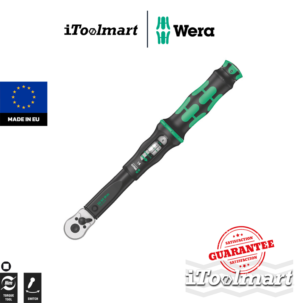 WERA ประแจปอนด์ Click-Torque B 1 ขนาด 3/8 05075610001 10 - 50 Nm