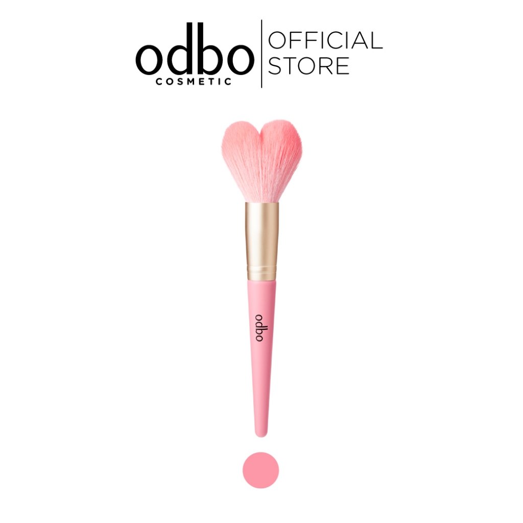 ODBO COTTON CANDY HEART SHAPED BRUSH OD8003 แปรงปัดแป้งทรงหัวใจ