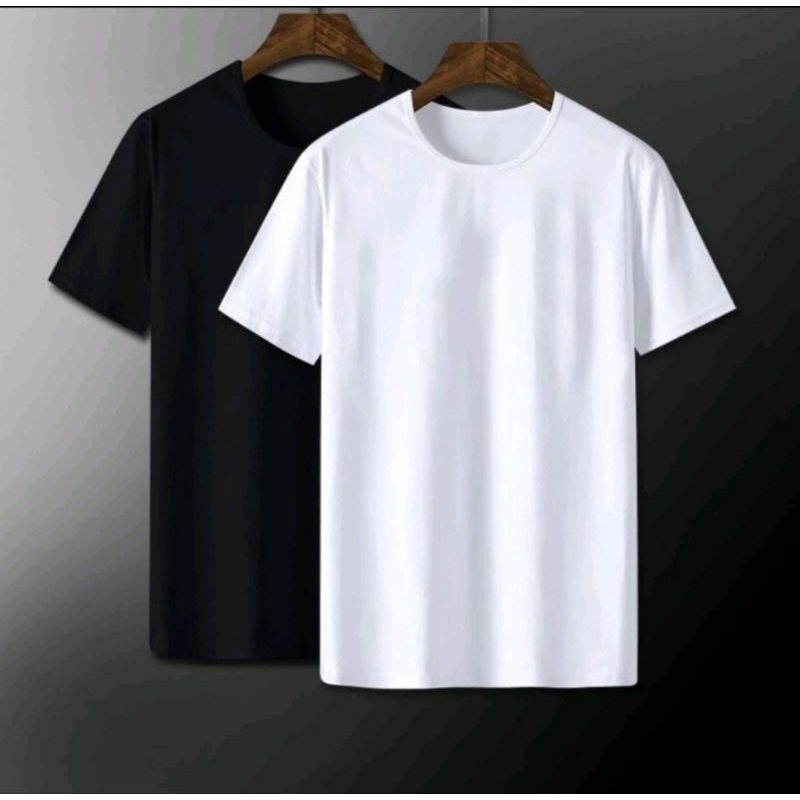 Se7en shop เสื้อยืดคอกลมแขนสั้น ผู้ชาย สีล้วน Men’s Short Sleeve T-Shirt （สีดำ สีขาว）