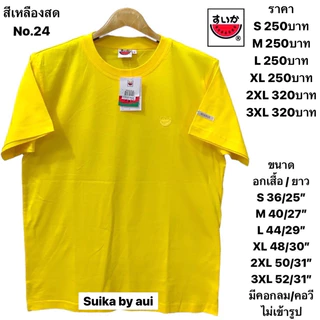 เสื้อแตงโมสีพื้นของแท้100%(แจ้งด้วยนะคะรับคอกลมหรือคอวี)
