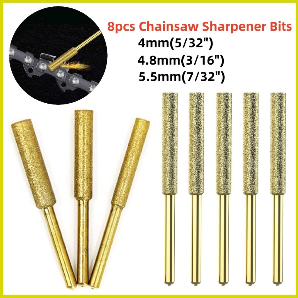 พร้อมส่งจากไทย เครื่องลับคมเลื่อยโซ่ ประดับเพชร 4.8 มม 4มม 4mm 4.8mm 8 ชิ้น