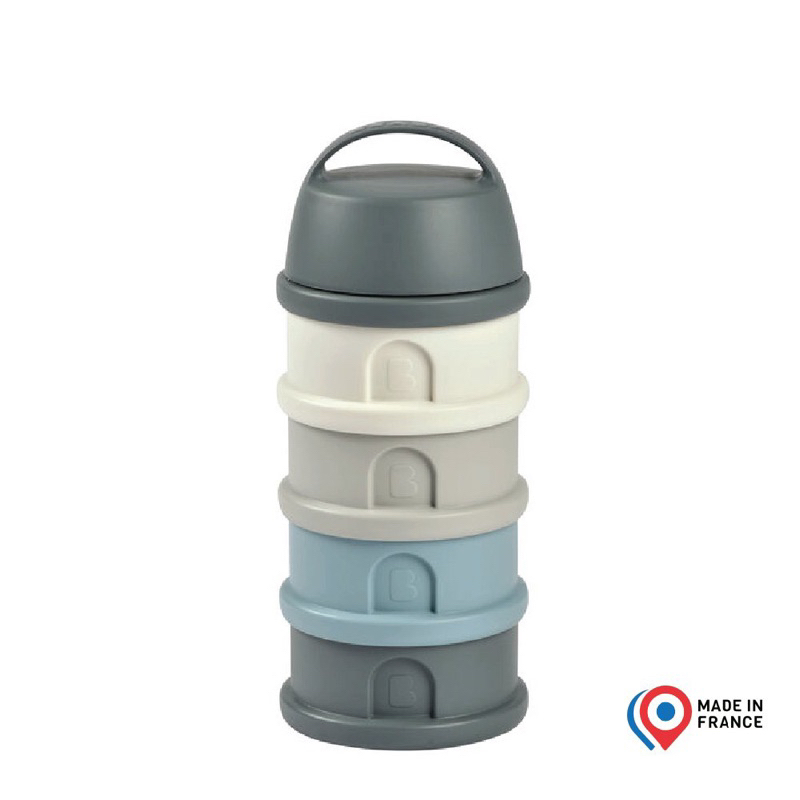 BEABA กระปุก 4 ชั้น ใส่นมผงหรืออาหารว่าง Formula and Snacks Container 4 compartments - Blue / Grey