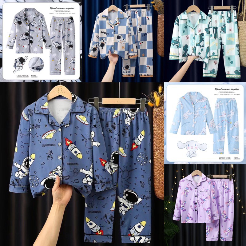 ลด10% โค้ด DDXDECW4 ใหม่# ชุดนอนเด็ก แขนยาวขาขาว หน้ากระดุม ลายน่ารักเนื้อผ้านิ่มใส่สบาย พร้อมส่งจากไทย