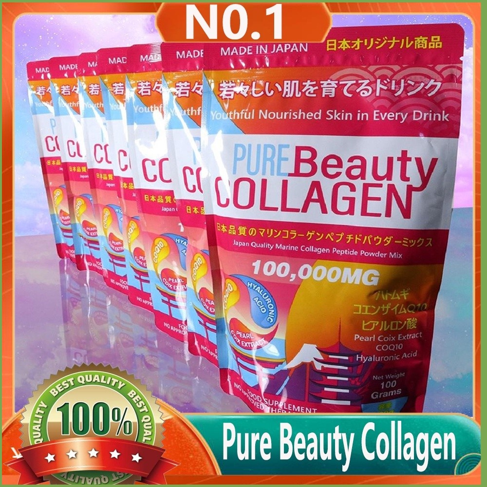 Pure Beauty Collagen 100,000mg ผงคอลลาเจนจากทะเล 100Gram (หมดอายุ: กุมภาพันธ์ 2024)