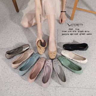 สินค้าพร้อมส่ง K9605 รองเท้าแฟลชชูส์Bigsize 41-44 ส้นเตี้ย หนังนุ่ม