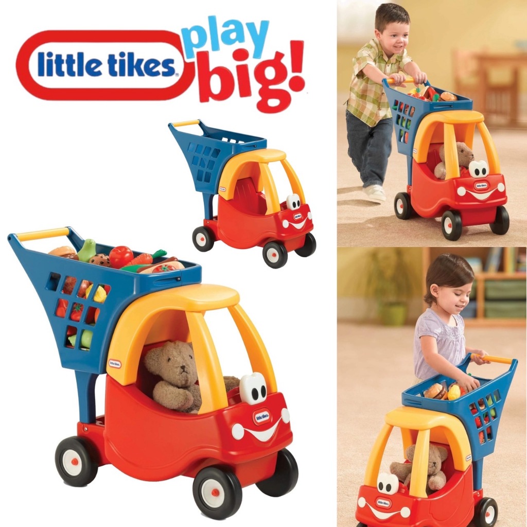 นำเข้า🇺🇸 รถเข็นช๊อปปิ้งเด็ก Little Tikes Cozy Coupe Kids Pretend Play Fun Grocery Store Shopping Cart, Red ราคา 2,990