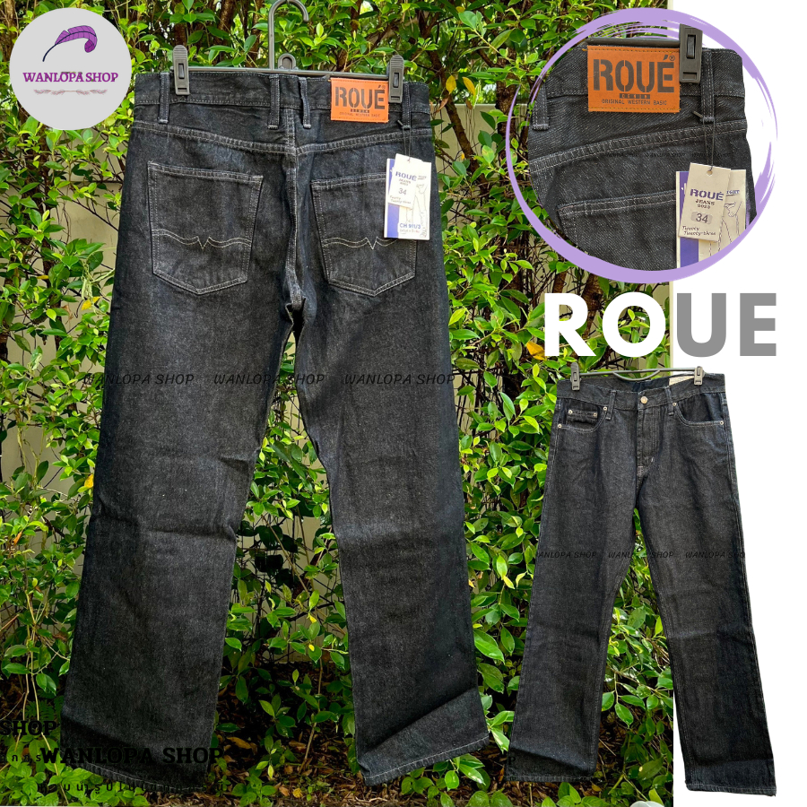 ROUE ยีนส์ กระบอกใหญ่ 9 นิ้ว สีมิดไนท์ ซิปหน้า ทรงช่าง วินเทจ ใส่ทำงานได้ CH911/3