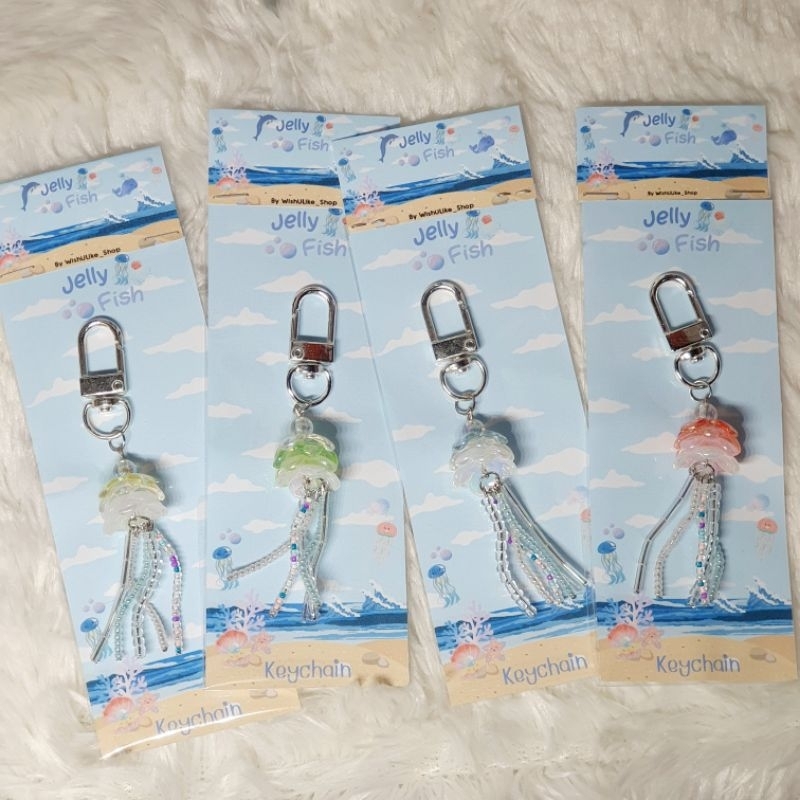 🎊✨️JeLLy FIsH KeyCHaIn💫🏖 พวงกุญแจแมงกะพุน🎊✨️ ห้อยกระเป๋า โทรศัพท์ เฟรมการ์ด collect book