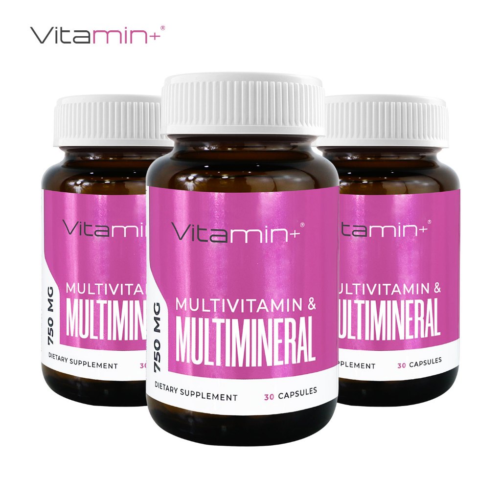 [แพ็ค 3 ขวดสุดคุ้ม] วิตามินรวม แร่ธาตุรวม วิตามินพลัส Multivitamin Multimineral Vitamin plus มัลติวิ
