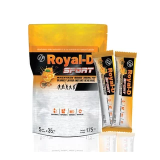 Royal-D รอแยล-ดี สปอร์ต เครื่องดื่มเกลือแร่ชนิดผง ผสมวิตามินบี1,บี2,บี6,บี12 และ C กลิ่นส้ม 1ถุง5ซอง