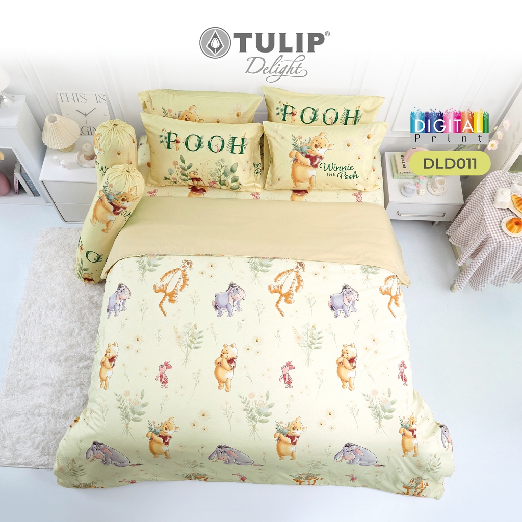 Tulip Delight หมีพู Pooh Disney DLD011 ชุดเครื่องนอน ผ้าปูที่นอน ผ้าห่มนวม ลิขสิทธิ์แท้ดิสนีย์