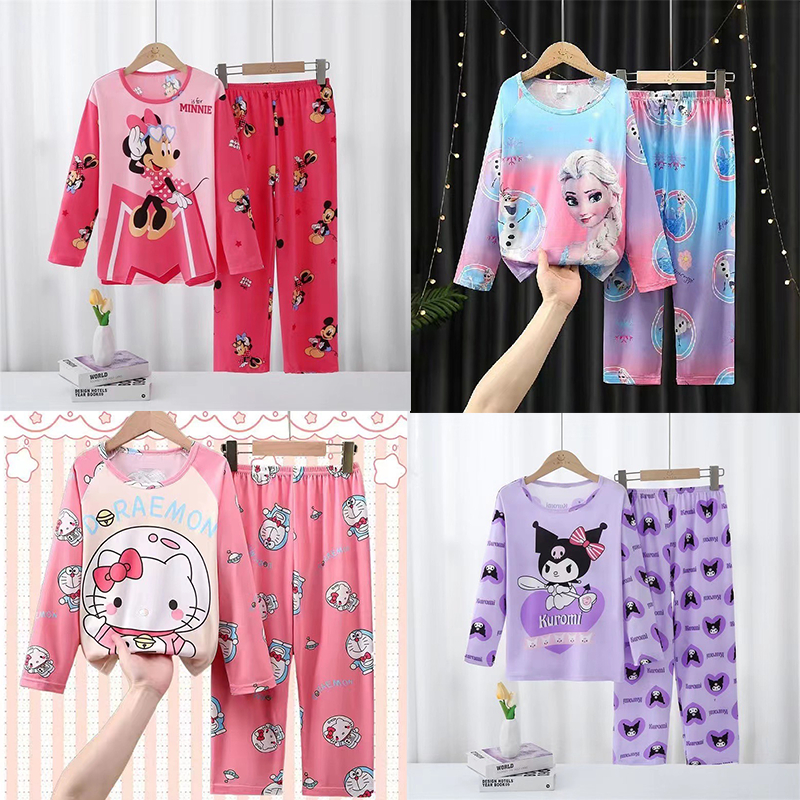 ชุดนอนเด็กผู้หญิง แขนยาวขายาว ลายการ์ตูนผ้าดี ลายสวย(cn111)