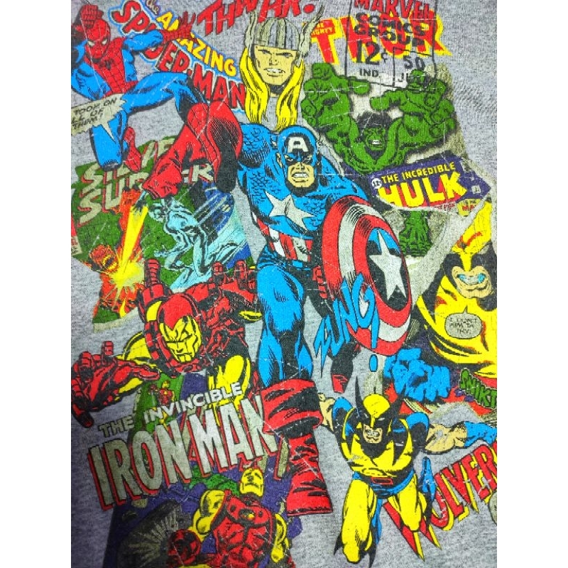 เสื้อยืด มือสอง ลายการ์ตูน Marvel อก 42 ยาว 28
