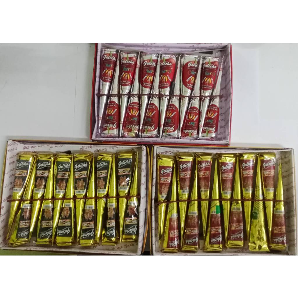 (กล่อง 12 ชิ้น) สีเพ้นเฮนน่า Henna