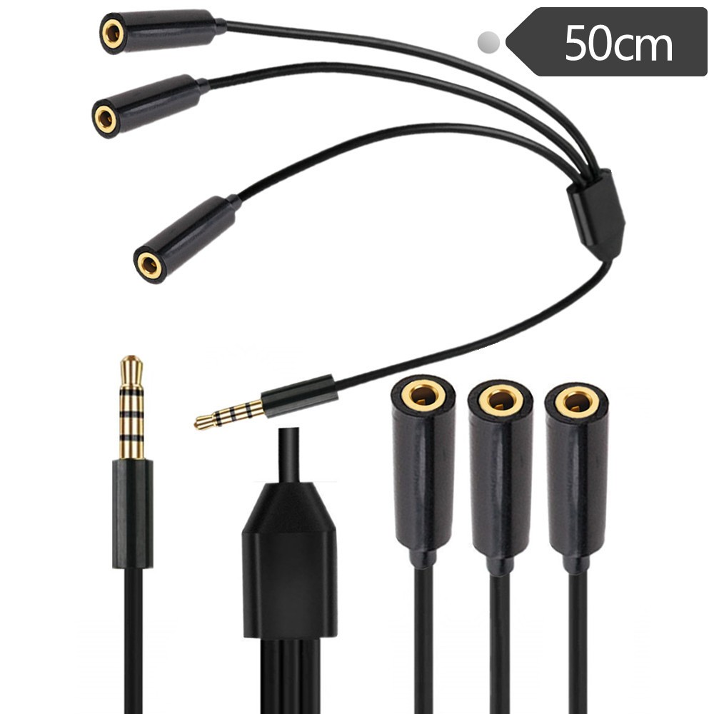 สายแยกหูฟัง 3ทาง 3.5mm (4-Pole) 3 Way Port Aux Multi Headphone Earphone Audio Splitter แต่ละช่อง รองรับ เสียงและไมค์ - รูปที่ 6