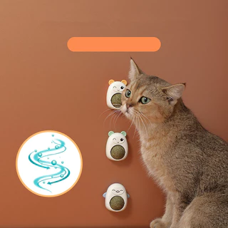 Petcho กัญชาแมว แคทนิปบอล ติดกำแพง ไม่กลิ้งหาย catnip ball หมุนได้ 360 องศา ลายการ์ตูนน่ารัก
