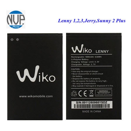 แบตเตอรี่ Wiko Lenny 1,2,3,Jerry,Sunny 2 Plus(Or) 5.0x8.6 Cm.