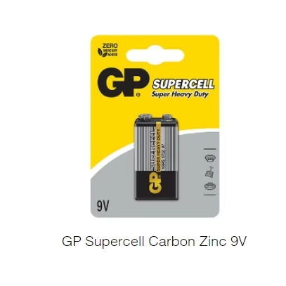 ถ่านไฟฉาย 9V battery carbon zink (เทียบ 9vสีดำNeo pana) GP(Hongkong)