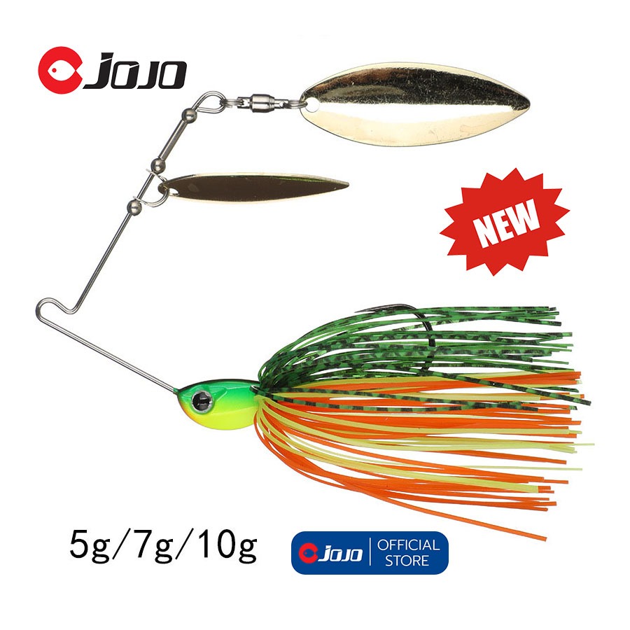 JOJO Thailand เหยื่อปลอม สปินเนอร์เบท ตกปลาช่อน กะพง Spinner bait แบบ 2 ใบ มี 3 ขนาด จำนวน 1 ตัว
