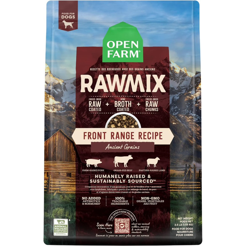 อาหารสุนัข Open Farm สูตร Raw Mix Ancient Grains Front Range Recipe ขนาด 1.58 kg