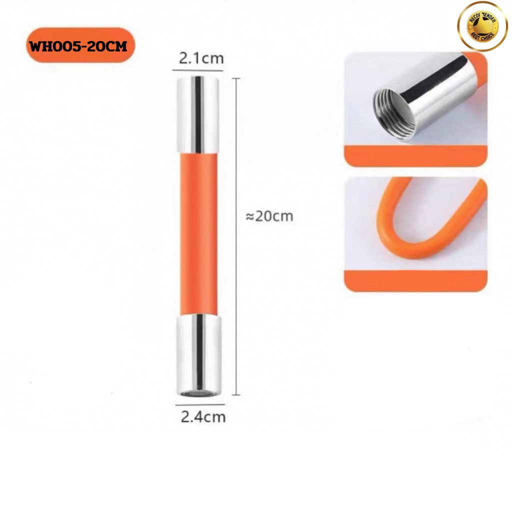 ท่อต่อก็อกน้ำ ดัดได้ ใช้กับก๊อก หัวเกลียว สายยางต่อก๊อกน้ำ ป้องกันน้ำกระเซ็นหมุนได้ 360° - รูปที่ 4