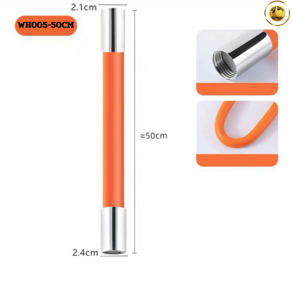 ท่อต่อก็อกน้ำ ดัดได้ ใช้กับก๊อก หัวเกลียว สายยางต่อก๊อกน้ำ ป้องกันน้ำกระเซ็นหมุนได้ 360° - รูปที่ 6