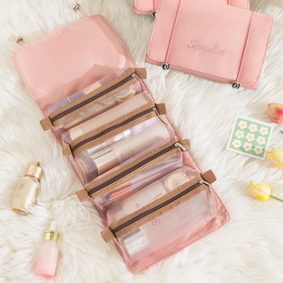 SimplusPink 4 in 1 กระเป๋าใส่อุปกรณ์อาบน้ำ ใส่เครื่องสําอาง พกพาสะดวก ความจุขนาดใหญ่ ถอดได้ ZENP017