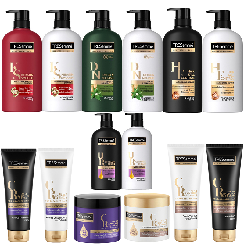 TRESemmé Tresemme เทรซาเม่ Shampoo แชมพู ม่วง แดง ชมพู ทอง เขียว Hair Conditioner ครีมนวดผม 400 425 450 220 250 มล. ml.