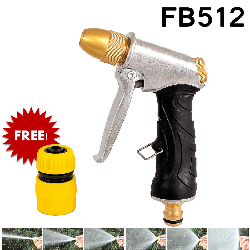 FB512 หัวฉีดน้ำทองเหลืองแท้ หัวฉีดน้ำแรงดันสูง หัวฉีดน้ำ ปืนฉีดน้ำ ที่ฉีดน้ำ ปรับน้ำได้ พร้อมส่ง