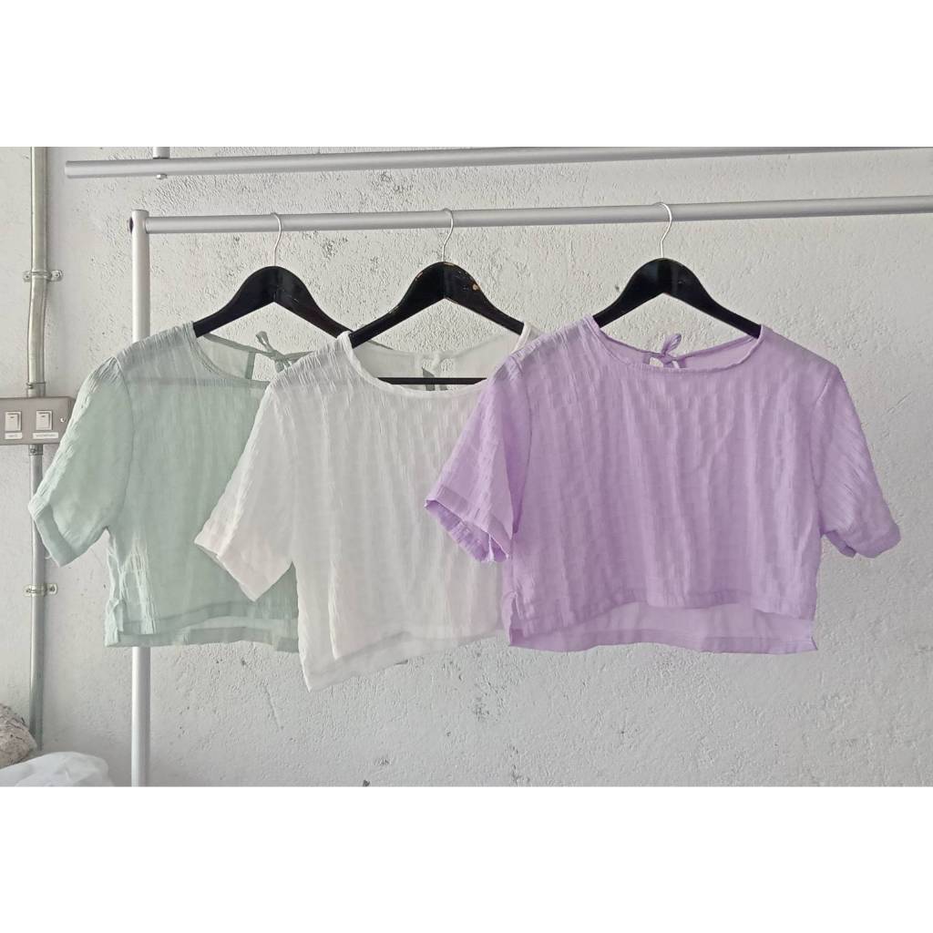 Atipashop - Cutie Top เสื้อแขนสั้นสุดคิ้ว