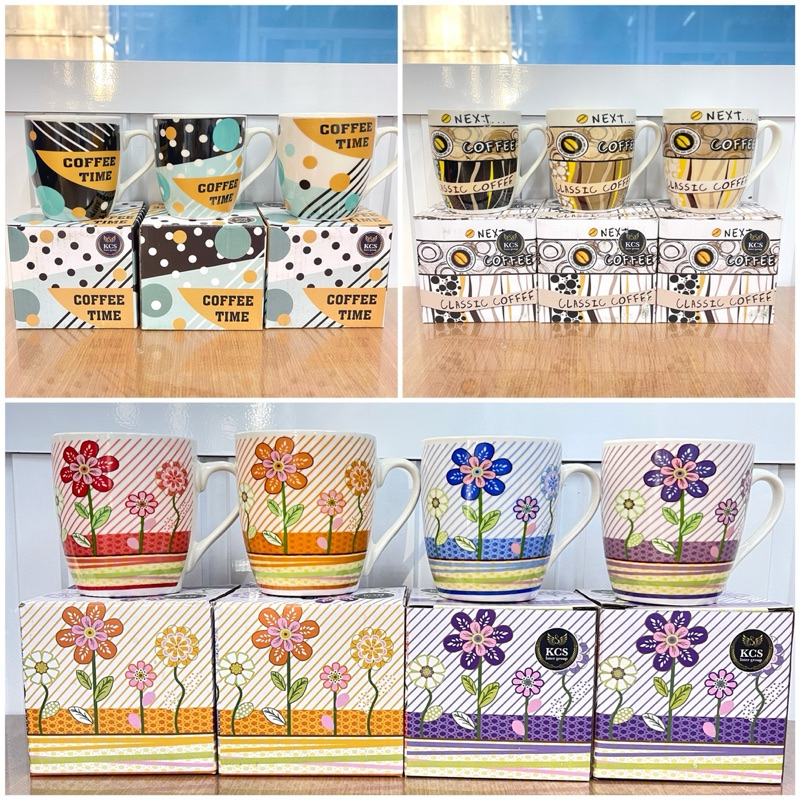 แก้วกาแฟพร้อมกล่อง เซรามิค/กระเบื้อง ขนาด 7*8ซม. สามารถเข้าไมโครเวฟได้