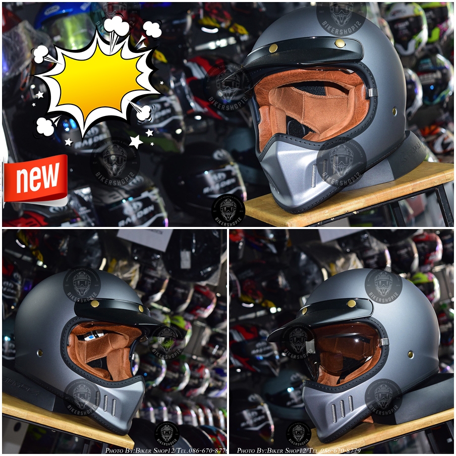 หมวกกันน็อกคลาสสิก Bilmola รุ่น RX100 แนวรถ  harley triumph vespa