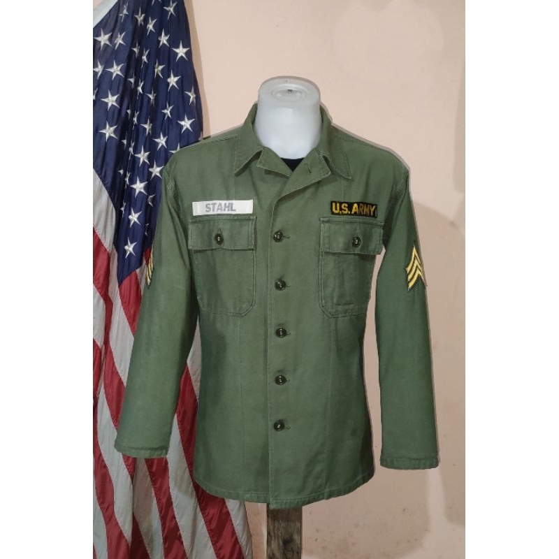 เสื้อทหาร SHIRT OG107-P58 100%COTTON SATEEN, KOREANWAR-VIETNAMWAR #USARMY#งานกองทัพ